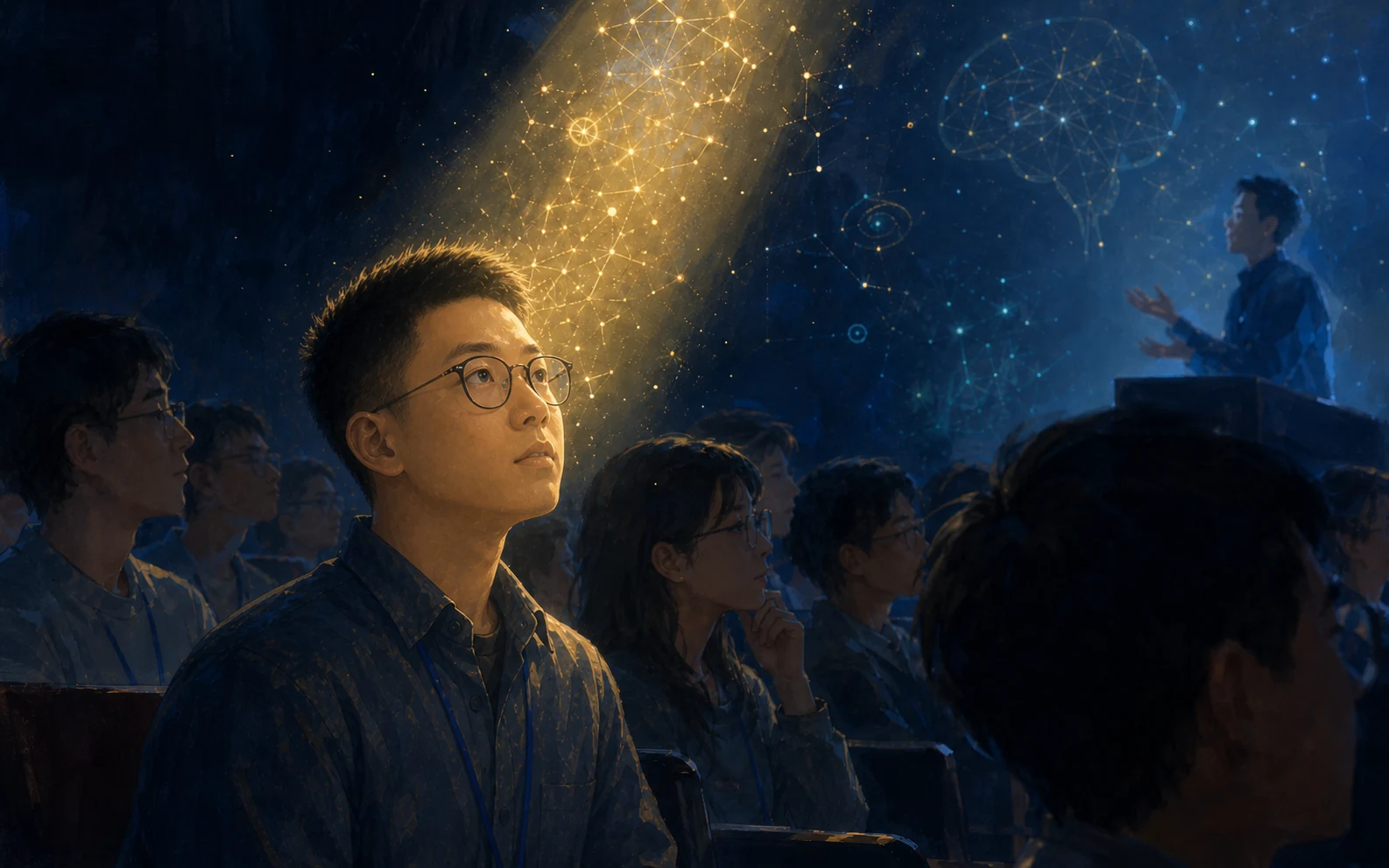 Illustrated scene from Jinghan's New York chapter